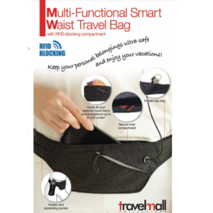 Travelmall Multi-functional Smart Waist Travel Bag with RFID Blocking Compart
