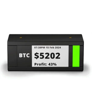 TickrMeter Crypto & Stock Ticker Portable Display Screen with E-Ink Screen and WiFi Connectivity Black 2208682